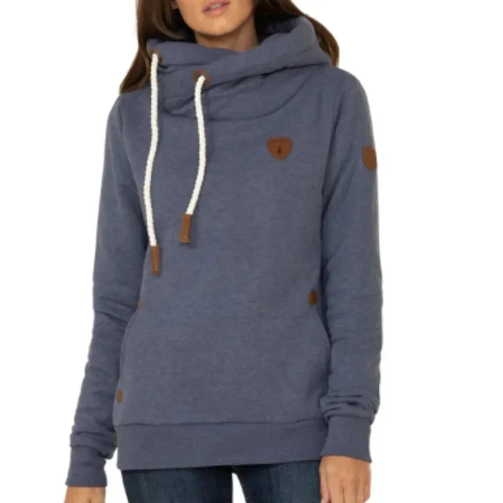 NAKETANO Womens XSmall Cowl  Neck Solid Artemis Hoodie